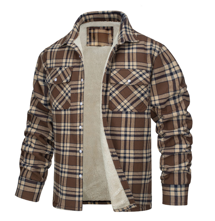 Nate™ | Herren Karierte Sherpa-Futterjacke